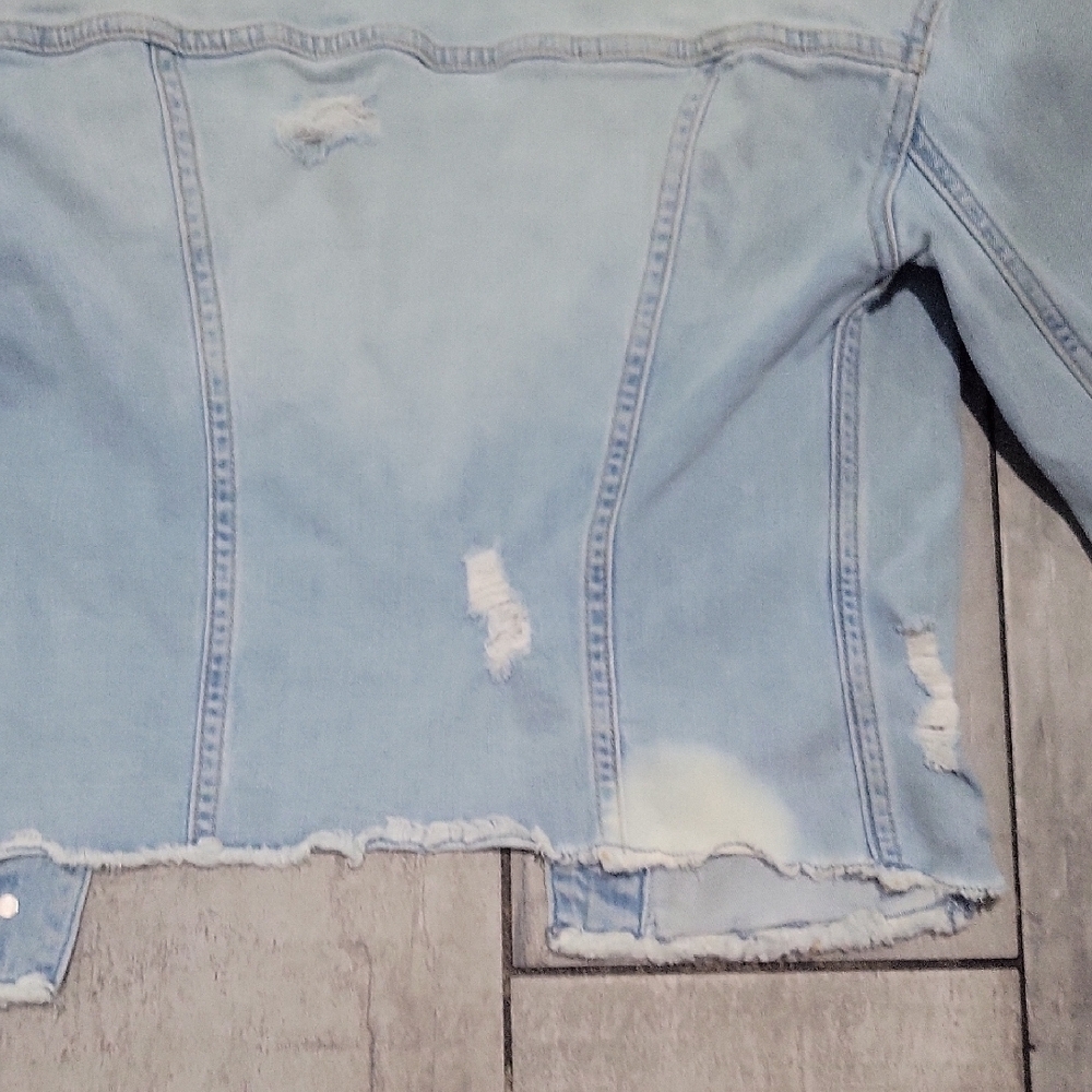 Hollister Distress Light Blue Denim Jacket Size XXS #cj - Picture 7 of 7